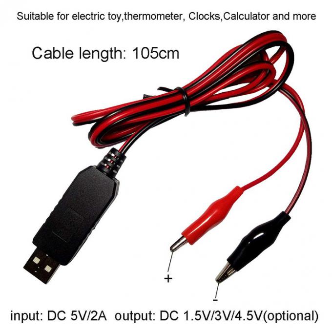 AA AAA Bateria Eliminador Repace Bateria USB 5v a 1.5v 3v 4.5v Passo para baixo cabo de carregador de energia para LED luz brinquedo elétrico 3