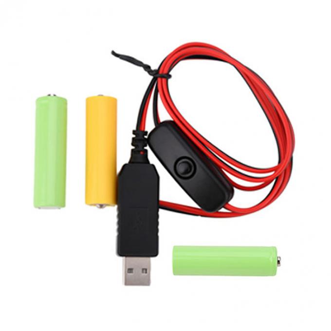 1.5v 3v 4.5v 6v LR6 AA LR03 AAA Eliminador de bateria Substitua USB Switch ON OFF Cabo de carregador de energia para brinquedos eletrônicos de luz LED 3