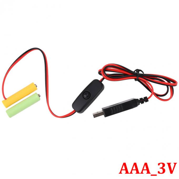 1.5v 3v 4.5v 6v LR6 AA LR03 AAA Eliminador de bateria Substitua USB Switch ON OFF Cabo de carregador de energia para brinquedos eletrônicos de luz LED 4
