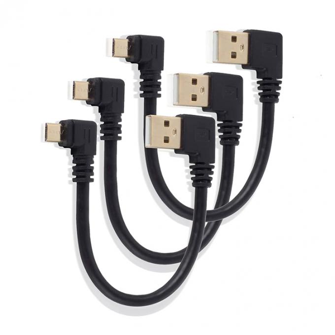 Ângulo USB a L Forma Esquerda Direita Ângulo 90 Graus Micro V8 Cable de Carregador de Dados de Extensão 1
