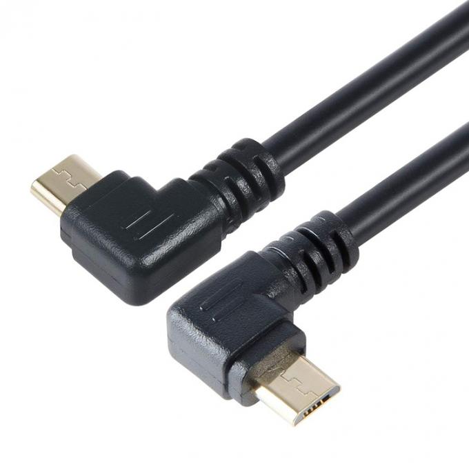 Ângulo USB a L Forma Esquerda Direita Ângulo 90 Graus Micro V8 Cable de Carregador de Dados de Extensão 3