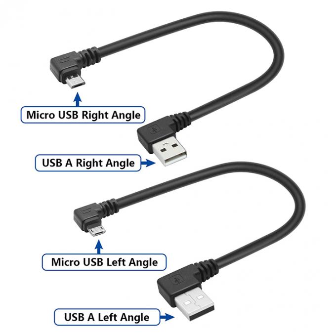 Ângulo USB a L Forma Esquerda Direita Ângulo 90 Graus Micro V8 Cable de Carregador de Dados de Extensão 4