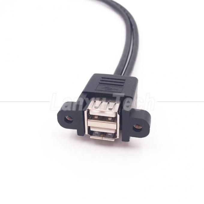 Dual USB Tipo A 2 portas de painel de montagem USB para Dupont 9 Pin Header conector cabo de fio 3