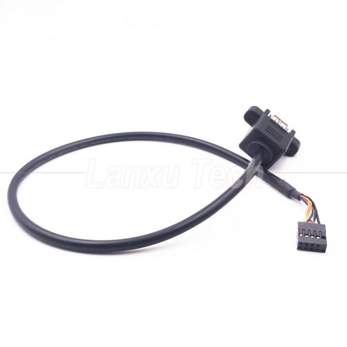 Dual USB Tipo A 2 portas de painel de montagem USB para Dupont 9 Pin Header conector cabo de fio 7