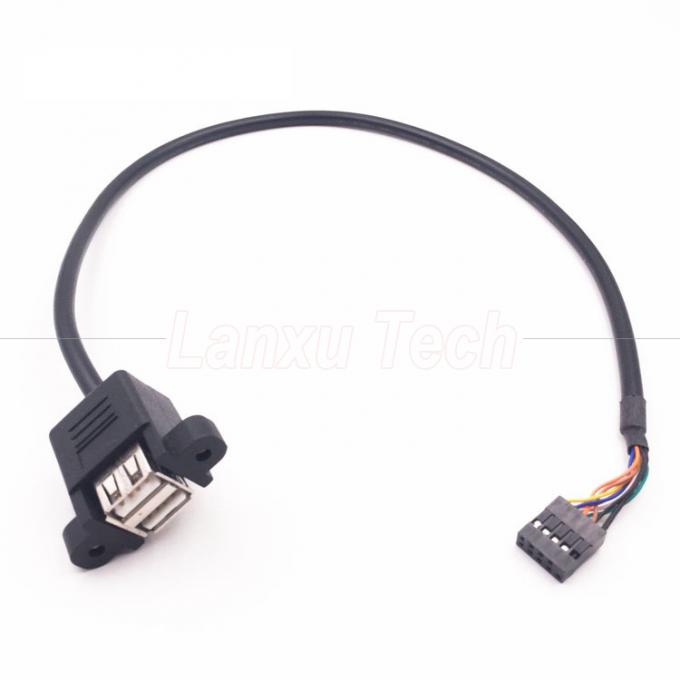 Dual USB Tipo A 2 portas de painel de montagem USB para Dupont 9 Pin Header conector cabo de fio 5