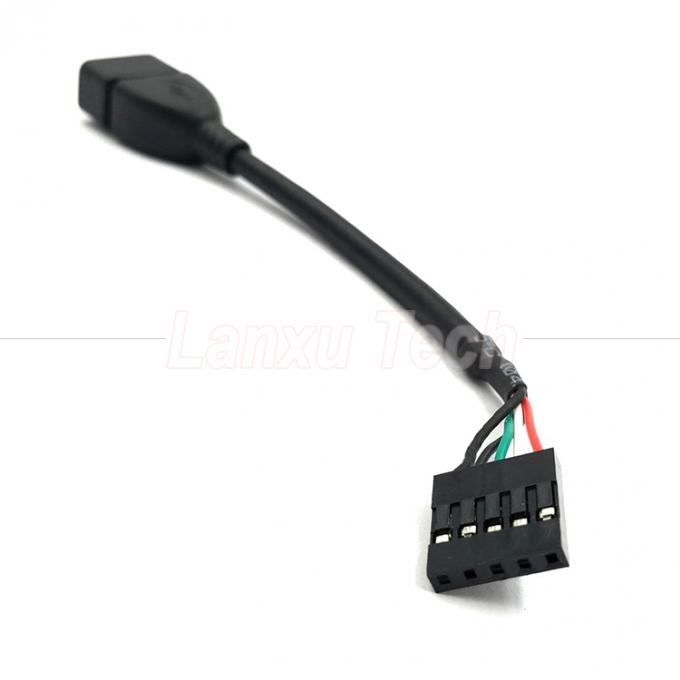 Cable de placa-mãe USB 2.0 personalizado Tipo A Female Plug Header para 5 Pin Dupont Connector Wire 1