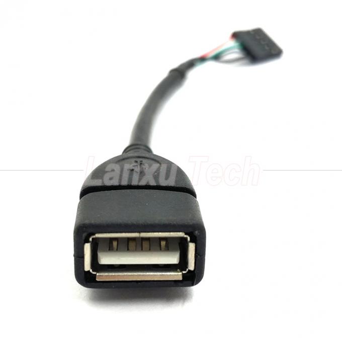 Cable de placa-mãe USB 2.0 personalizado Tipo A Female Plug Header para 5 Pin Dupont Connector Wire 2