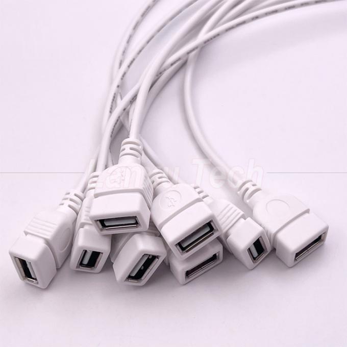 5V USB Branco Fêmea para abrir fios nus cabo final Pigtail para tira LED 3
