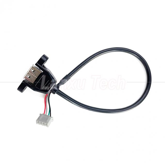Cable de montagem de painel USB 2.0 Tipo A para JST XH PH VH 4 pin 1