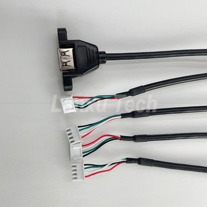 Cable de montagem de painel USB 2.0 Tipo A para JST XH PH VH 4 pin 4