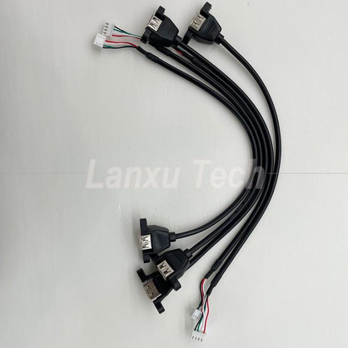Cable de montagem de painel USB 2.0 Tipo A para JST XH PH VH 4 pin 6