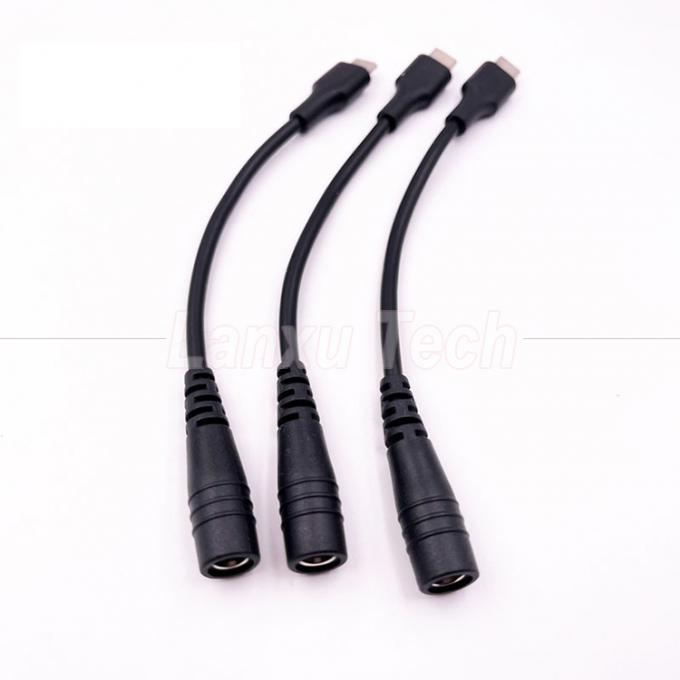5V USB Tipo C para DC 5.5x2.1mm cabo de extensão de carregador para ventilador de lâmpada de escritório LED 2