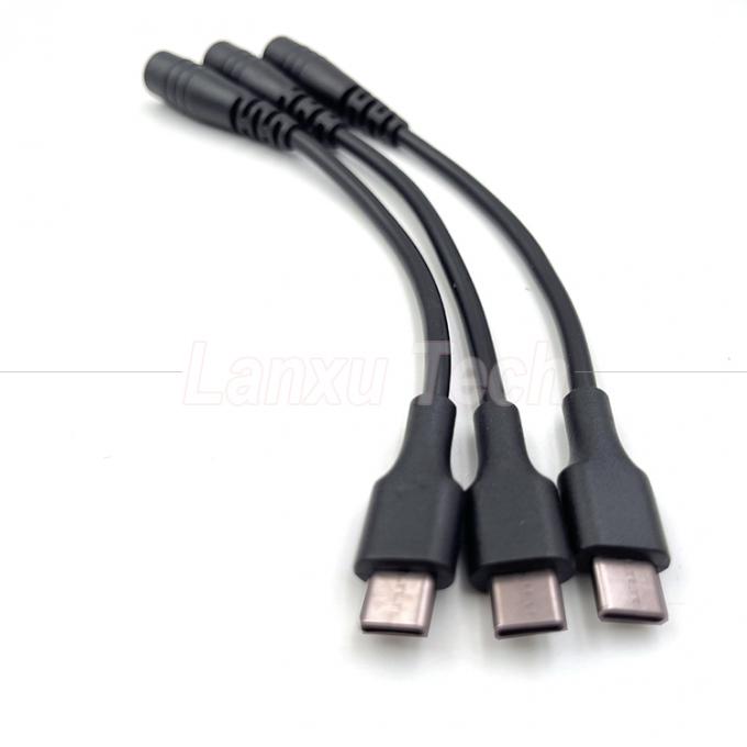 5V USB Tipo C para DC 5.5x2.1mm cabo de extensão de carregador para ventilador de lâmpada de escritório LED 5