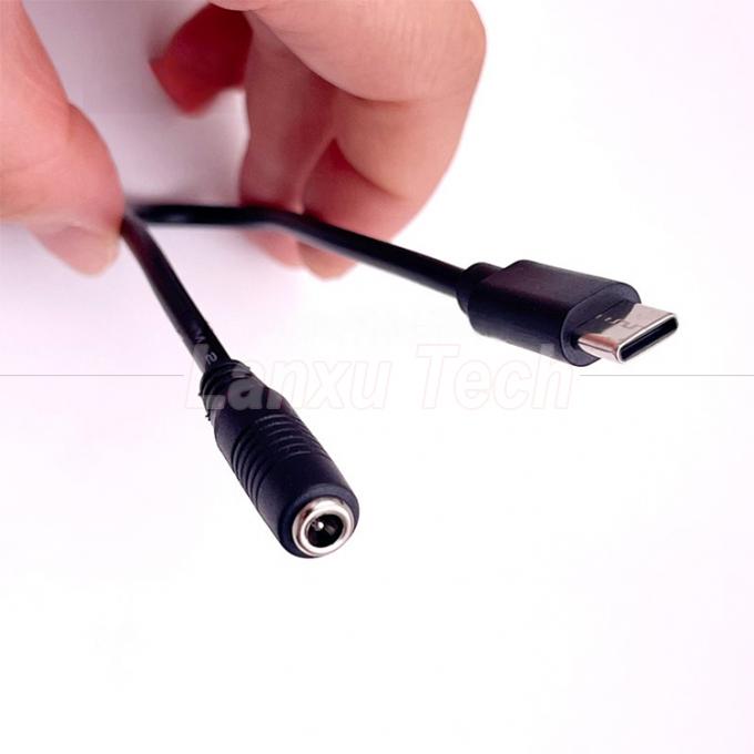 5V Tipo C para DC 3.5x1.35mm 5.5x2.1mm Cable de extensão de carregamento de energia para ventilador de lâmpada de escritório LED 3