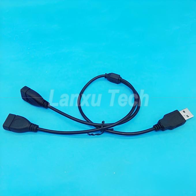 USB 2.0 Um macho para 2 USB duplo Jack Y Fêmea Splitter Hub Cordão de alimentação Adaptador de extensão de cabo 6
