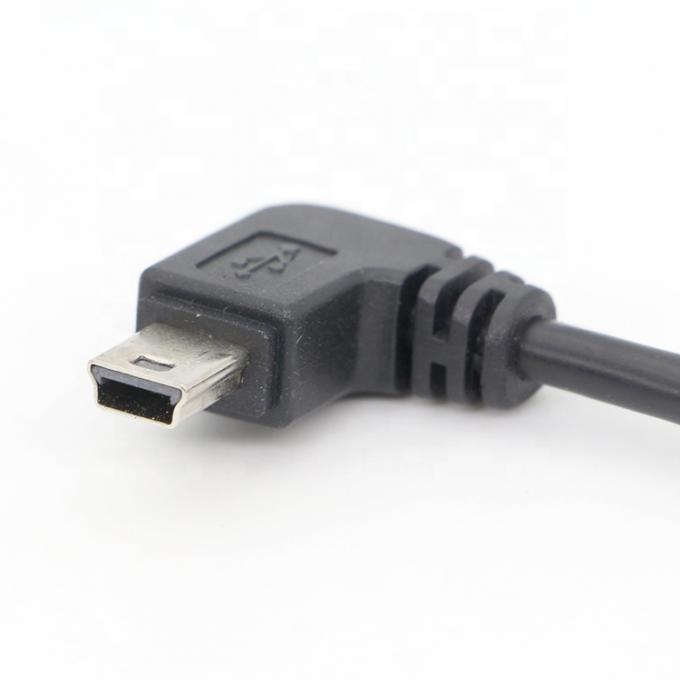 Parafuso de bloqueio de 90 graus ângulo direito macho para fêmea Mini cabo de extensão do painel USB montado 5