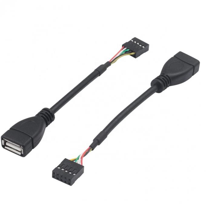 USB Tipo A Fêmea para 9 pin Dupont Fêmea cabeçalho placa-mãe adaptador de cabo 2
