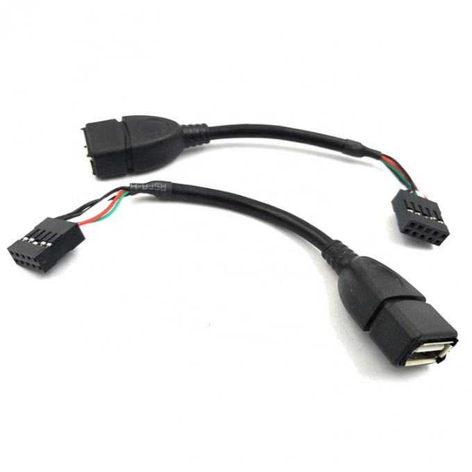 USB Tipo A Fêmea para 9 pin Dupont Fêmea cabeçalho placa-mãe adaptador de cabo 0