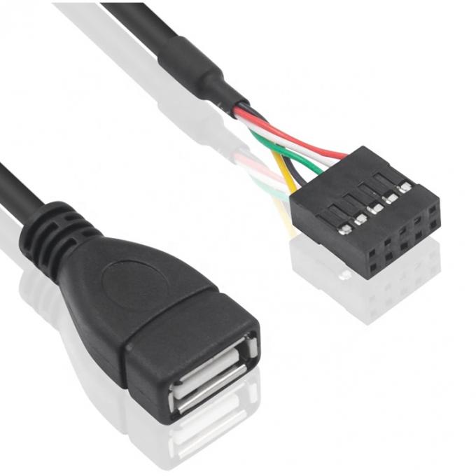 USB Tipo A Fêmea para 9 pin Dupont Fêmea cabeçalho placa-mãe adaptador de cabo 1