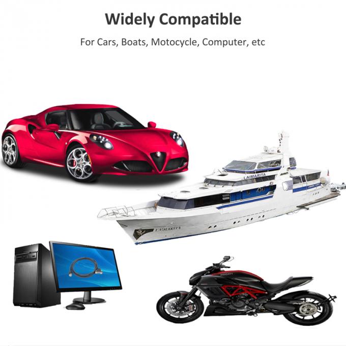 Cable de extensão DC 3.5 a 3RCA à prova d'água com painel de montagem para carro, caminhão, barco, computador de motocicleta 4