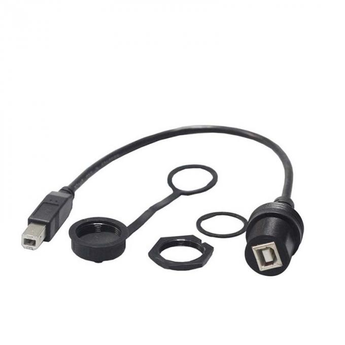 USB B 2.0/3.0 Cabo de extensão à prova d'água do homem para a mulher com painel de montagem para impressora Automóvel caminhão barco computador de motocicleta 2
