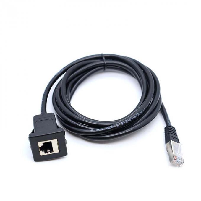 Cabo de extensão à prova d'água RJ45 com painel de montagem para carros, caminhões, barcos e motocicletas 1