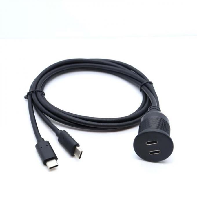 Customize Dual Tipo C Homem para Mulher Cable de Extensão Impermeável Com Painel de Montar Flush Para Carro Caminhão Barco Computador de Motocicleta 0
