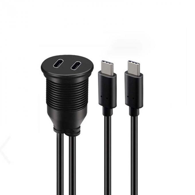 Customize Dual Tipo C Homem para Mulher Cable de Extensão Impermeável Com Painel de Montar Flush Para Carro Caminhão Barco Computador de Motocicleta 2