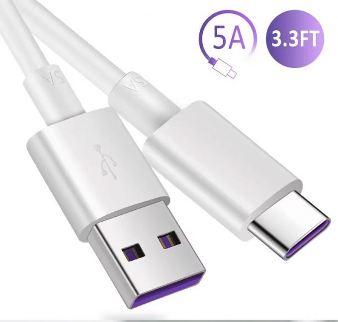 Cable de carregamento de dados de alta qualidade 1M 2M 5A de carregamento rápido USB para tipo C para telefone Android Huawei 1