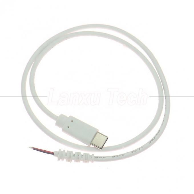 Personalização USB Tipo C Macho Fêmea a Barro Fio Pigtail Cabo de Carregador de Fim com Alivio de Tensião 1
