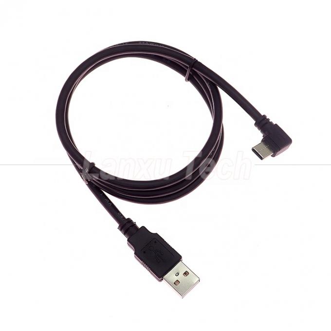 90 graus ângulo direito carregamento rápido 2A USB 2.0 para tipo C cabo de extensão de carregador de dados 0