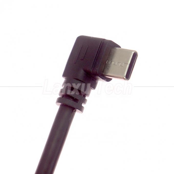 90 graus ângulo direito carregamento rápido 2A USB 2.0 para tipo C cabo de extensão de carregador de dados 2