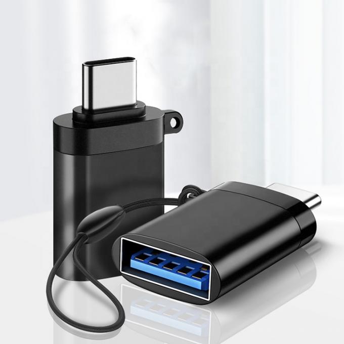 Mini Lanyard portátil Shell Metal OTG Tipo C 3.1 Homem para USB 3.0 Adaptador Feminino 0
