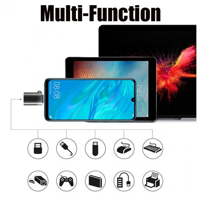 Mini Lanyard portátil Shell Metal OTG Tipo C 3.1 Homem para USB 3.0 Adaptador Feminino 3