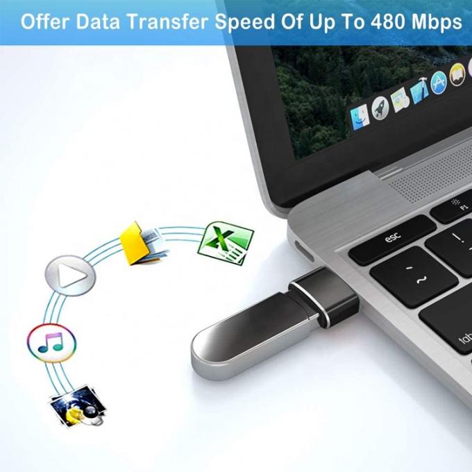 Multicolor Metal Shell USB Tipo C Adaptador de Mulher para USB Homem 3