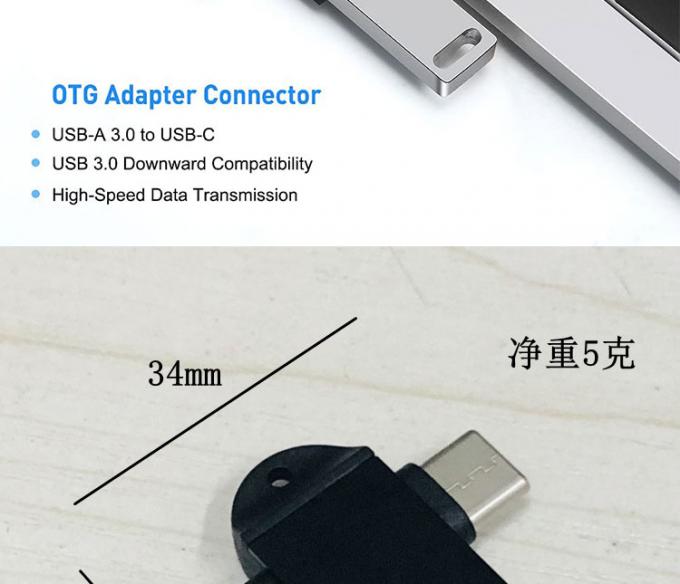 2 em 1 USB3.0 para Micro B Tipo C USB Converter OTG Adaptador para Android Phone U Disk Mouse 4