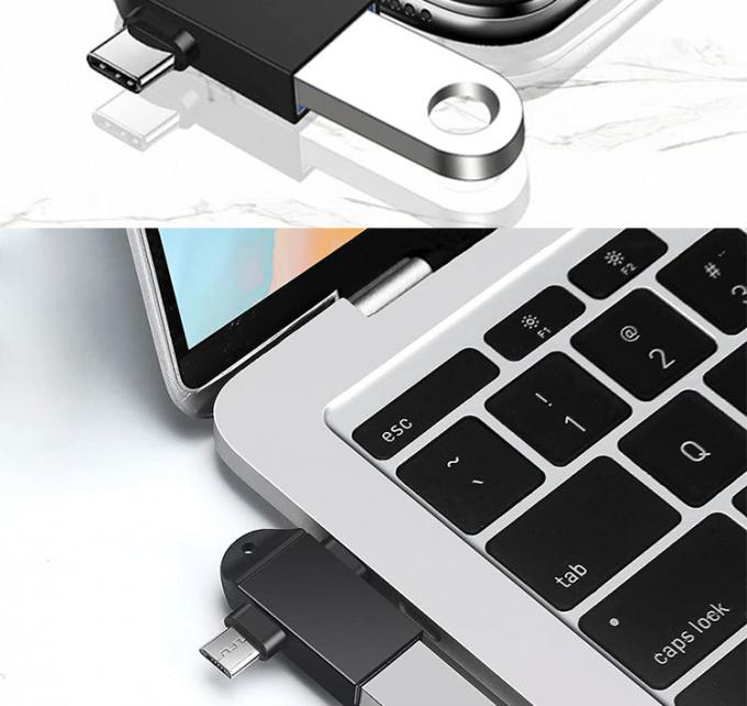 2 em 1 USB3.0 para Micro B Tipo C USB Converter OTG Adaptador para Android Phone U Disk Mouse 3