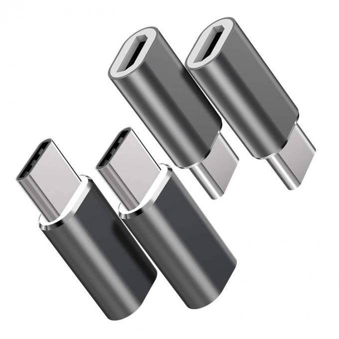 Plug and Play Shell Metal Micro USB Fêmea para Tipo C Homem OTG Converter Adaptador 0