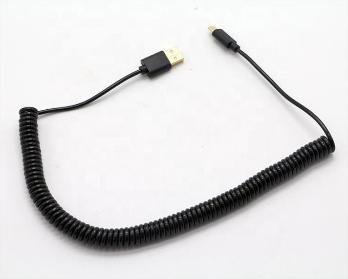 1M 2M 3M de carregamento rápido Cable USB tipo C espiral em espiral 4