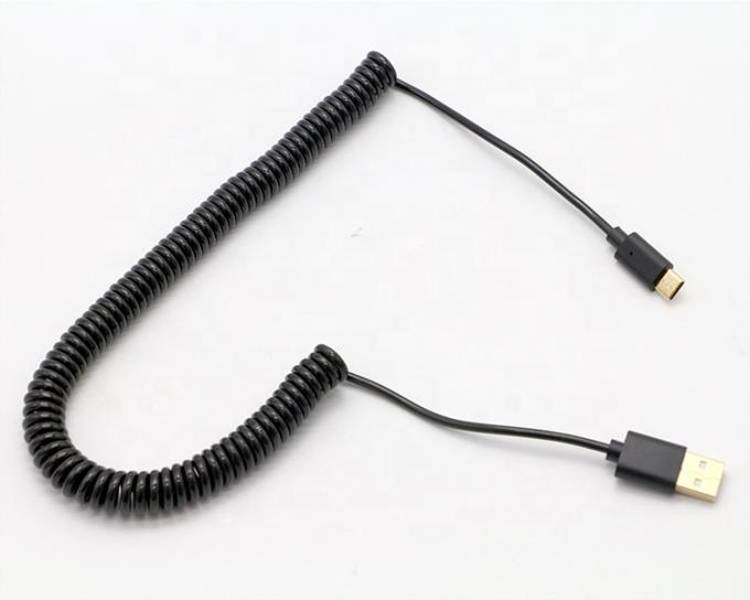 1M 2M 3M de carregamento rápido Cable USB tipo C espiral em espiral 5