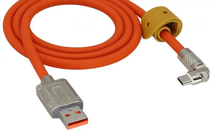 180 graus de rotação de carregamento rápido 120w 6A silicone micro USB tipo C cabo para telefone móvel Android 5