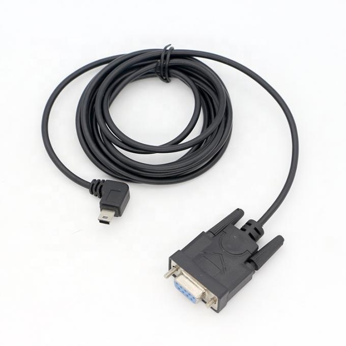 CUSTOM 90 graus ângulo direito Mini B USB para Fêmea DB9 RS232 cabo serial 5