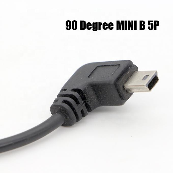 CUSTOM 90 graus ângulo direito Mini B USB para Fêmea DB9 RS232 cabo serial 3