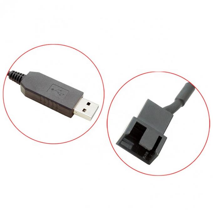12V Step UP Boost USB para 3 pin 4 pin PWM PC Fans ON OFF Switch Adaptador de energia cabo 3