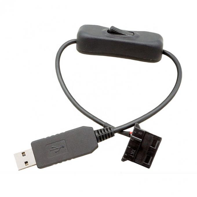 12V Step UP Boost USB para 3 pin 4 pin PWM PC Fans ON OFF Switch Adaptador de energia cabo 6