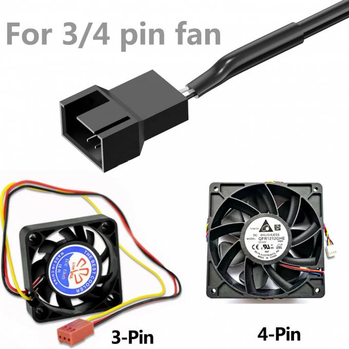 USB ajustável 5V Step Up Boost para DC 12V 3 Pin 4 Pin Connector Fan Speed Controller Adaptador de energia Cable para PC ventilador de resfriamento 4
