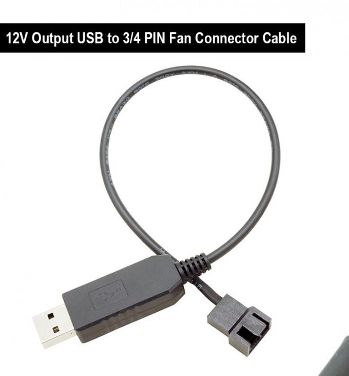 USB 5V a 12V Voltagem Step Up 3 Pin e 4 Pin PC Adaptador de energia do ventilador cabo 0
