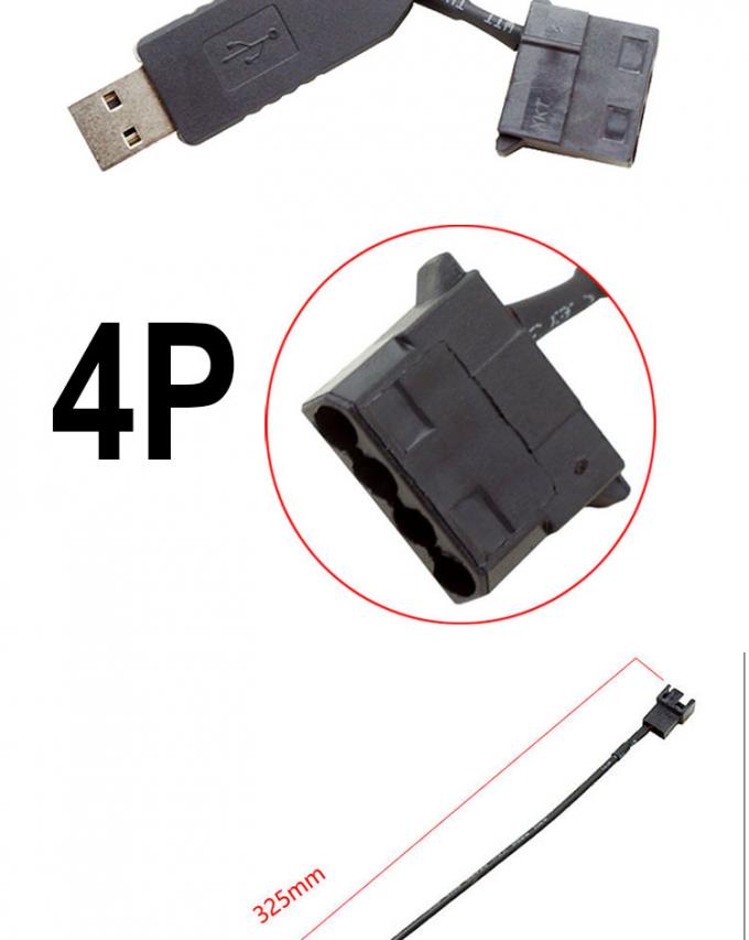 USB 5V a 12V Voltagem Step Up 3 Pin e 4 Pin PC Adaptador de energia do ventilador cabo 2