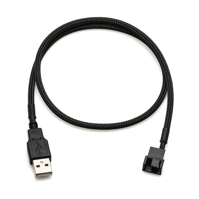 USB trançado para 3 pin 4 pin Molex Feminino PWM 5V Adaptador de alimentação do ventilador Conector de cabo para resfriador de computador 0