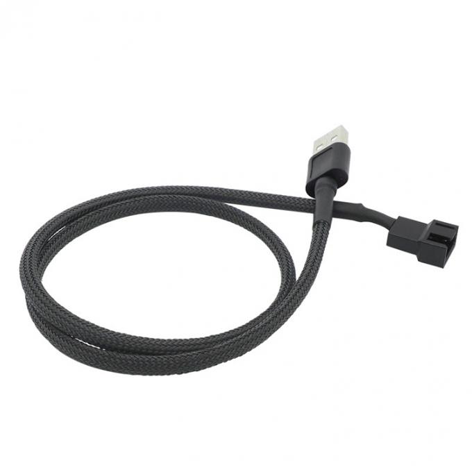 USB trançado para 3 pin 4 pin Molex Feminino PWM 5V Adaptador de alimentação do ventilador Conector de cabo para resfriador de computador 3
